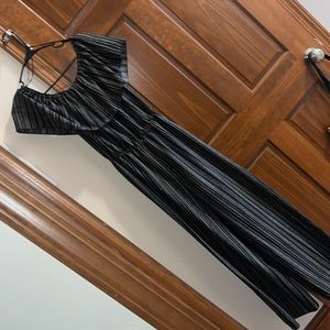 Black and white long jumpsuit